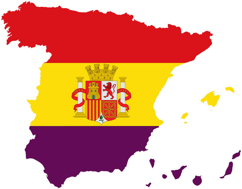 Spain with Second Spanish Republic Flag and Coat of Arms