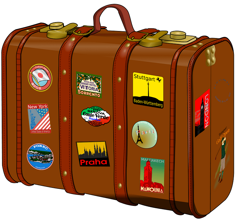 Suitcase With Stickers - No Trademarks