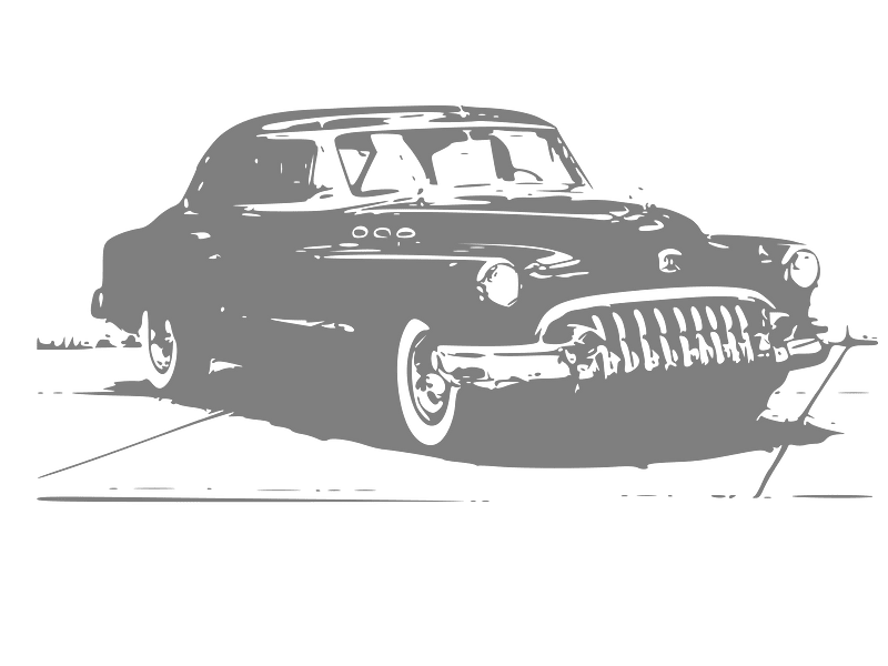 Vintage car grey silhouette