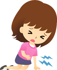 (Christine) Woman has a Stomachache