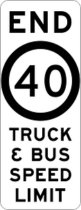 (R4-220) End of Truck and Bus Speed Limit (Used in New South Wales)