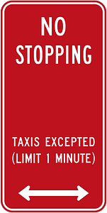 (R5-405) No Stopping (Taxis Excepted) (Used in New South Wales)