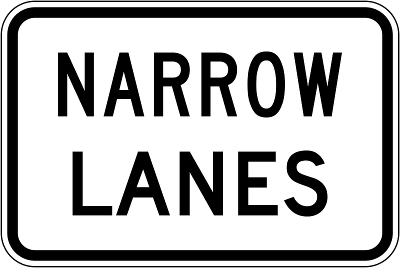 (R9-233) Narrow Lanes (Used in New South Wales)