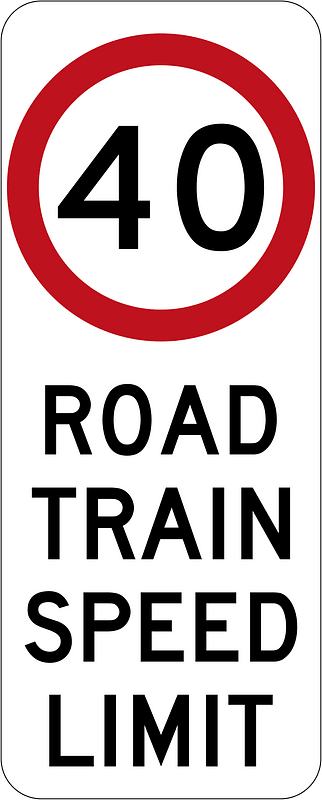 (R4-Q05) Road Train Speed Limit (Used in Queensland)