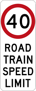 (R4-Q05) Road Train Speed Limit (Used in Queensland)