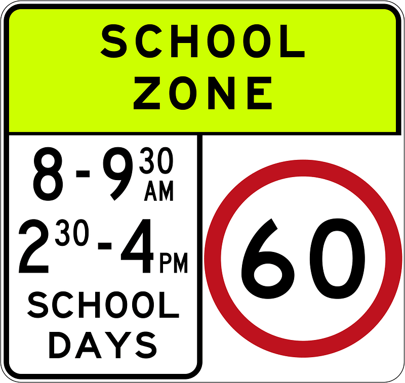 (R4-V105) 60 km/h Speed Limit School Zone (Used in Victoria)