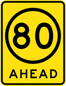 (R4-V108) 80 km/h Speed Limit Ahead (Used in Victoria)