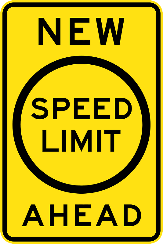 (R4-V111) New Speed Limit Ahead (Used in Victoria and Western Australia)