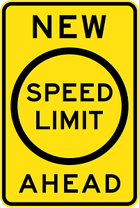 (R4-V111) New Speed Limit Ahead (Used in Victoria and Western Australia)