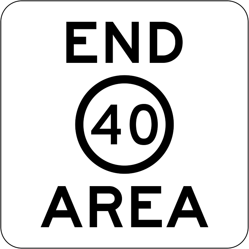 (MR-RS-20) End of Speed Limit Area (Used in Western Australia)