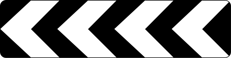 (D4-1-1) Left marker (Used at curves or roundabouts)