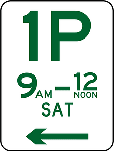 (R5-1) Parking Permitted: 1 Hour (1 time of parking)