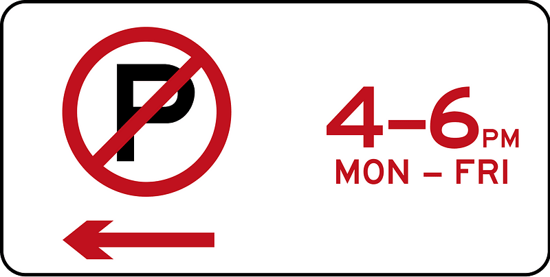 (R5-41) No Parking at Times