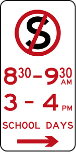 (R5-36) No Stopping (School times)
