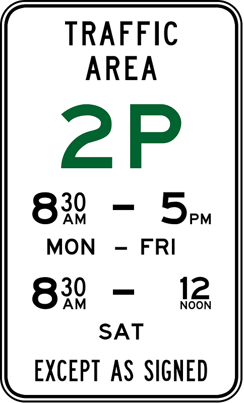 (R5-62) 2 Hour Parking Area