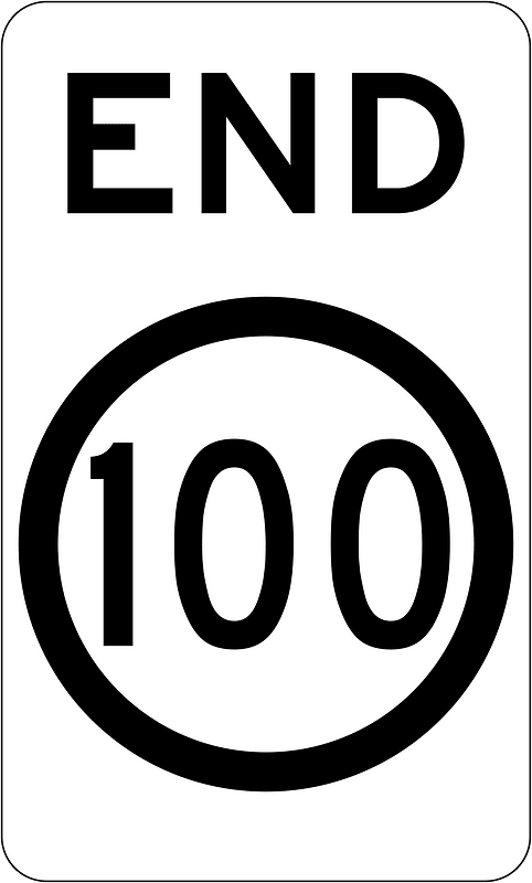 (R4-12) End of 100 km/h Speed Limit