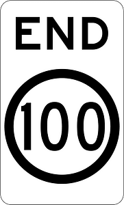 (R4-12) End of 100 km/h Speed Limit