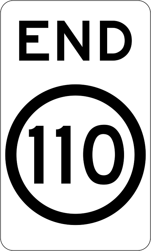 (R4-12) End of 110 km/h Speed Limit