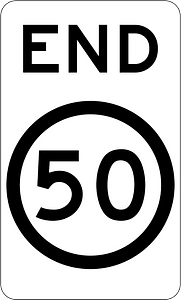 (R4-12) End of 50 km/h Speed Limit