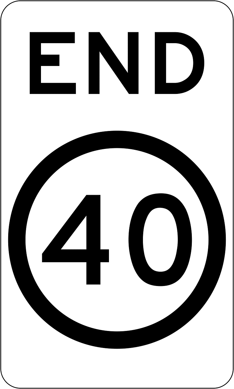 (R4-12) End of 40 km/h Speed Limit