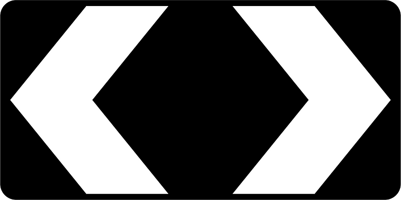 End of road marker (Used at T-junctions in Victoria)