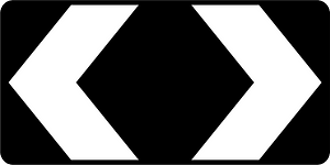 End of road marker (Used at T-junctions in Victoria)