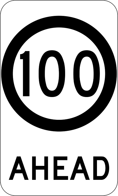 (G9-79) 100 km/h Speed Limit Ahead