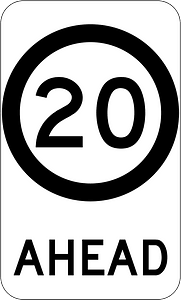 (G9-79) 20 km/h Speed Limit Ahead