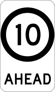 (G9-79) 10 km/h Speed Limit Ahead