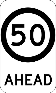 (G9-79) 50 km/h Speed Limit Ahead
