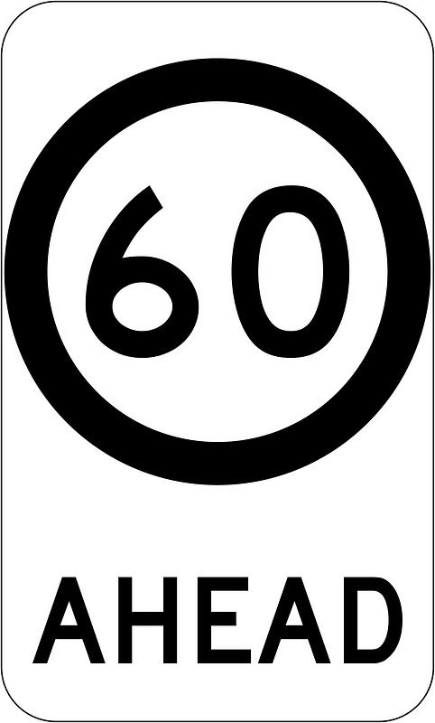 (G9-79) 60 km/h Speed Limit Ahead