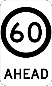 (G9-79) 60 km/h Speed Limit Ahead