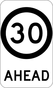 (G9-79) 30 km/h Speed Limit Ahead