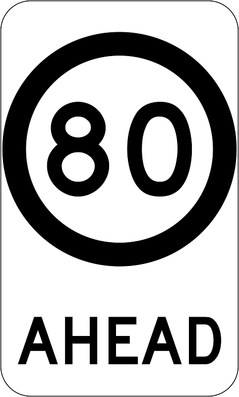(G9-79) 80 km/h Speed Limit Ahead