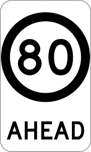 (G9-79) 80 km/h Speed Limit Ahead