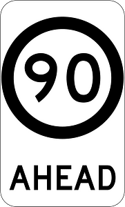 (G9-79) 90 km/h Speed Limit Ahead
