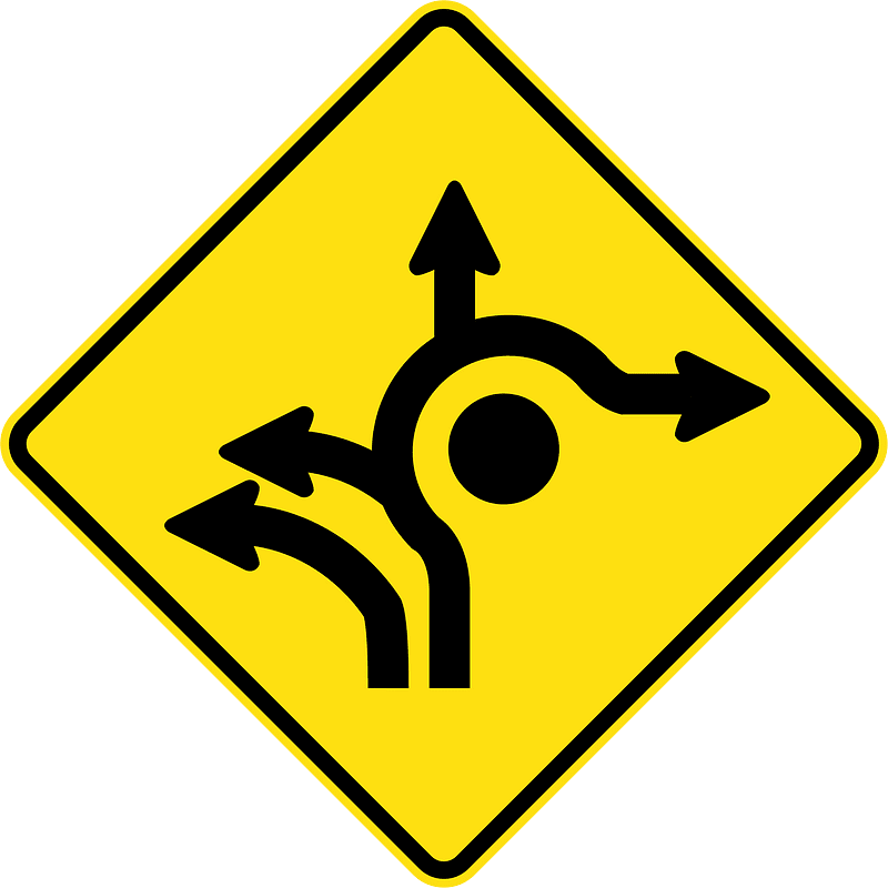 (MR-WDAD-14) Roundabout Directional Lanes (Used in Western Australia)