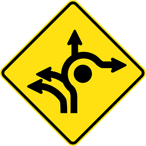 (MR-WDAD-14) Roundabout Directional Lanes (Used in Western Australia)