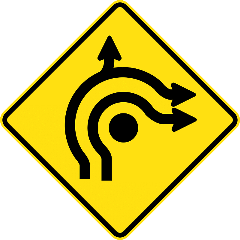 (MR-WDAD-19) Roundabout Directional Lanes (Used in Western Australia)