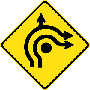 (MR-WDAD-19) Roundabout Directional Lanes (Used in Western Australia)