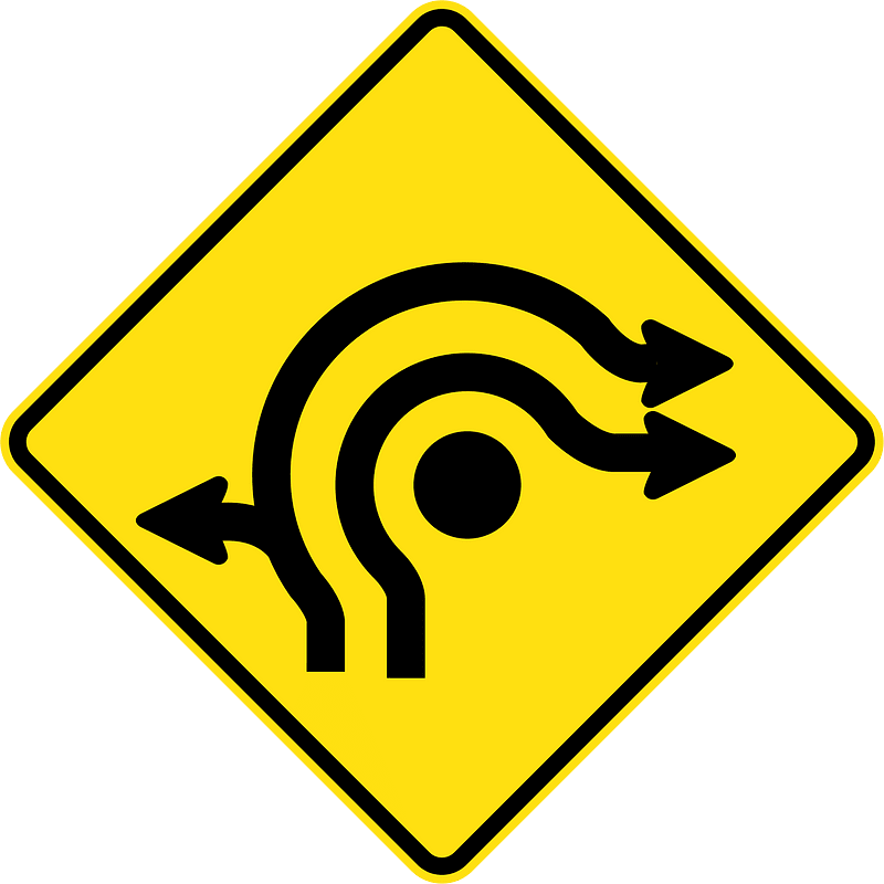 (MR-WDAD-8) Roundabout Directional Lanes (Used in Western Australia)