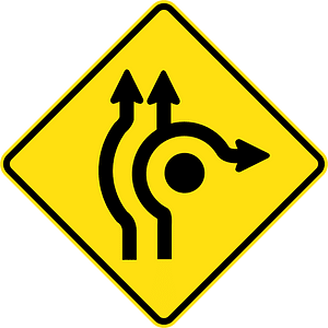 (MR-WDAD-7) Roundabout Directional Lanes (Used in Western Australia)