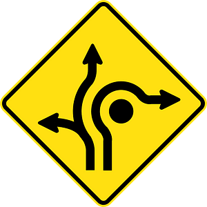 (MR-WDAD-9) Roundabout Directional Lanes (Used in Western Australia)