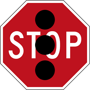 (R1-4) Stop when Traffic Lights are off or flashing (Used in New South Wales)