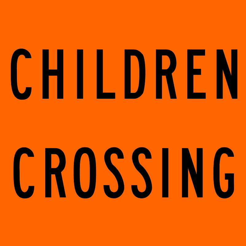(R3-3) Children Crossing (flags are displayed near crossings around schools, excluding the Northern Territory)
