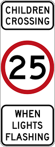 (R3-4) Children Crossing Speed Limit when Lights Flashing