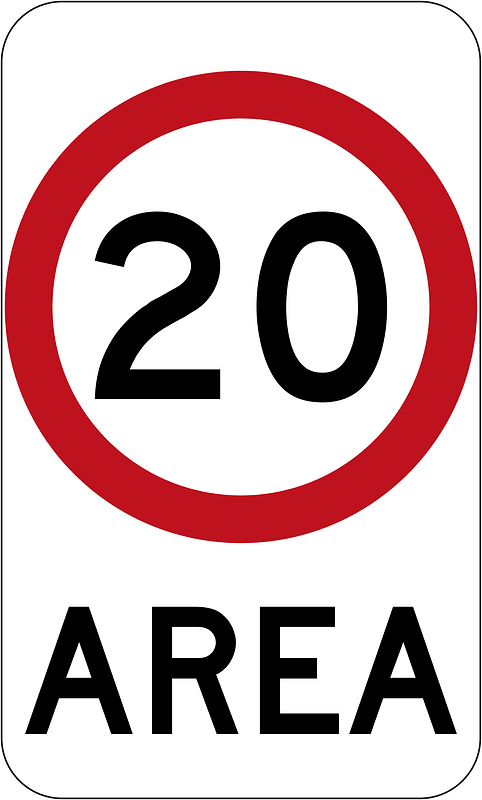 (R4-10) 20 km/h Speed Limit Zone Area