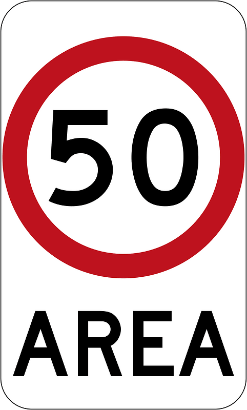 (R4-10) 50 km/h Speed Limit Zone Area