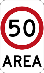 (R4-10) 50 km/h Speed Limit Zone Area