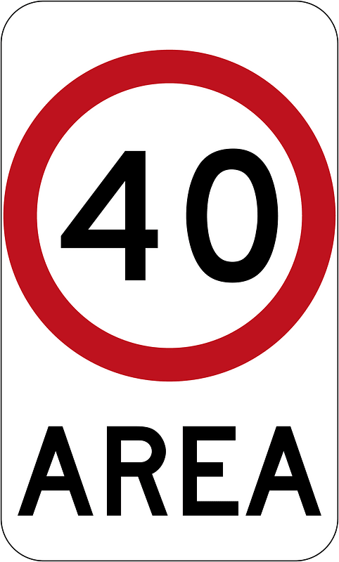 (R4-10) 40 km/h Speed Limit Zone Area